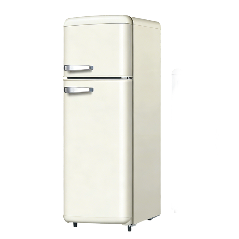 复古 105L 双门冰箱 奶油白家用冷藏冷冻厨房高颜值冰箱