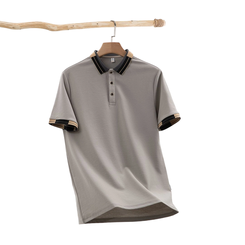 男士POLO衫 黑纯棉材质 翻领简约版型 亲肤透气 日常通勤聚会皆适配