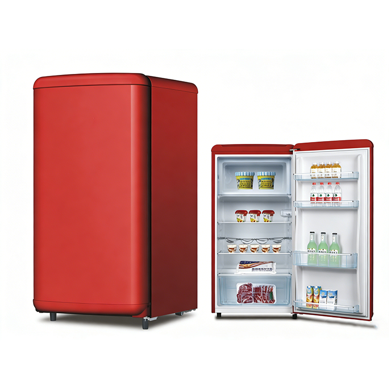 165 升复古单门冰箱 红色节能小型家用租房冷藏冰箱