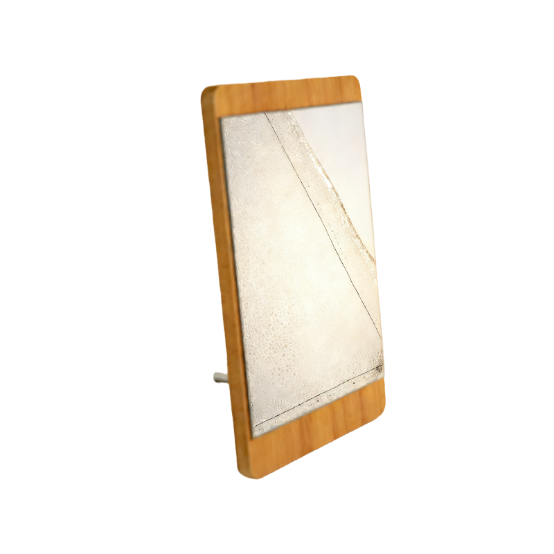 便携桌面带竹框的镜子