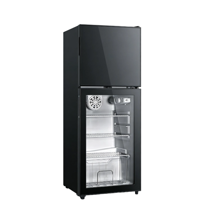 128L 双门冷藏柜 家用办公室小型玻璃门展示柜饮料保鲜冰箱