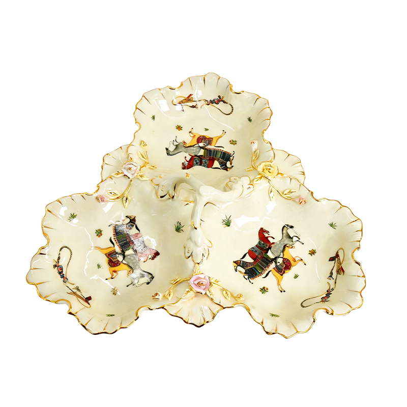 三格陶瓷分果盘