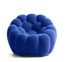 沙发，蓝色泰迪绒舒适高密定型绵高档轻奢