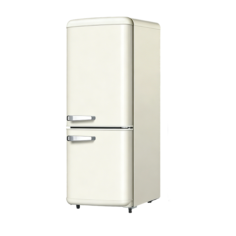 复古 103L 双门冰箱 奶油白家用冷藏冷冻厨房高颜值冰箱