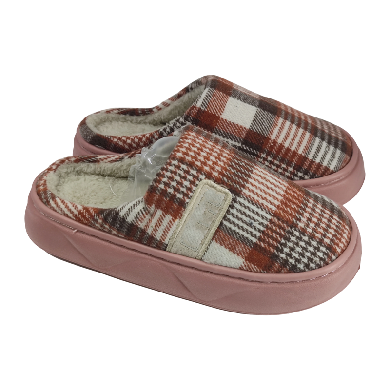 棉拖鞋冬季方格款