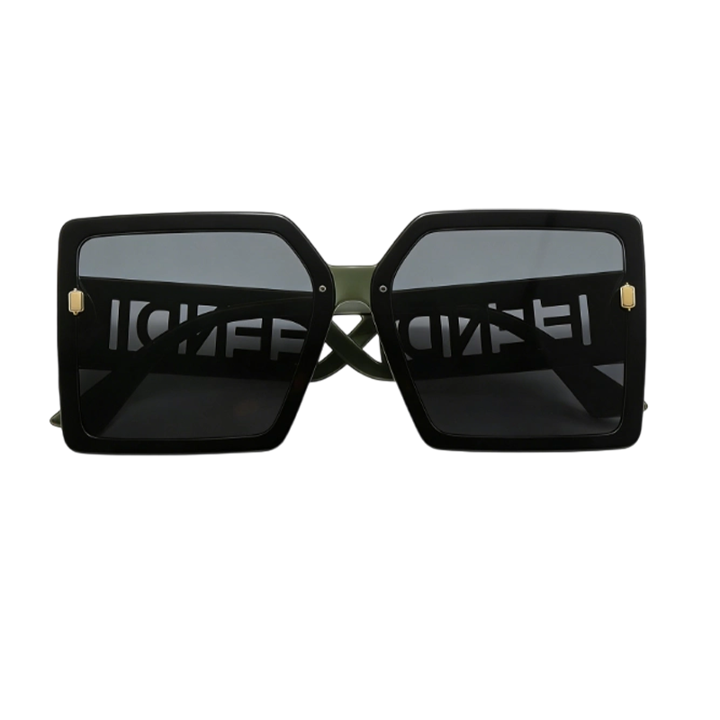 高街风大框方形墨镜 品牌标识防紫外线太阳镜