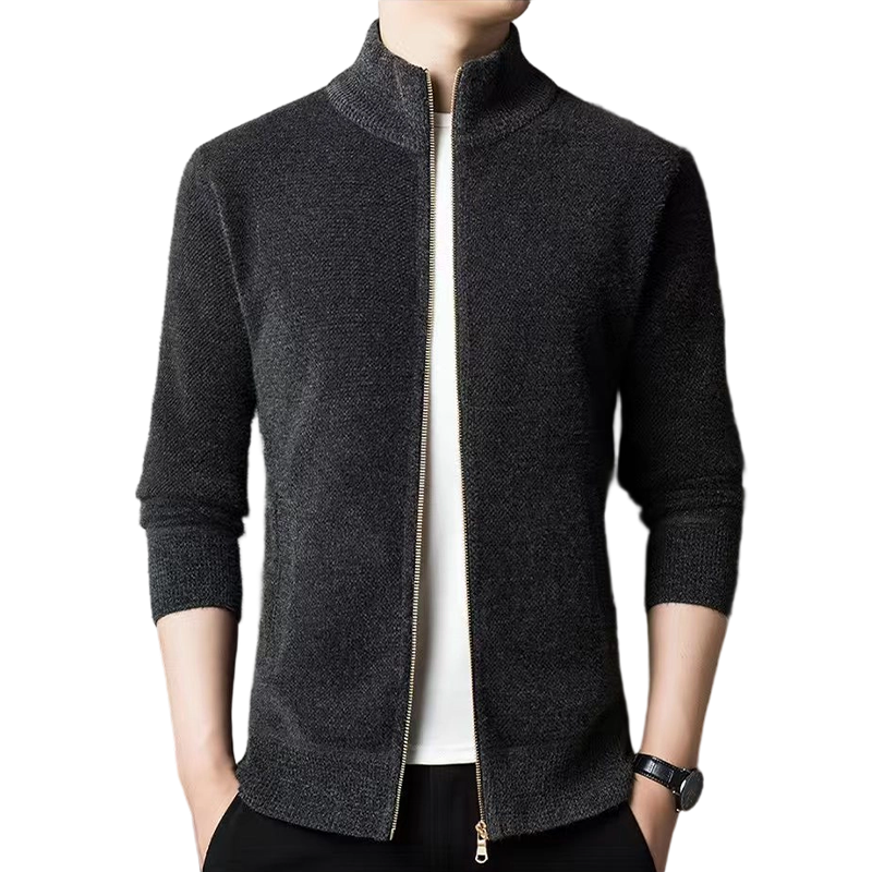 男士开衫拉链毛衣