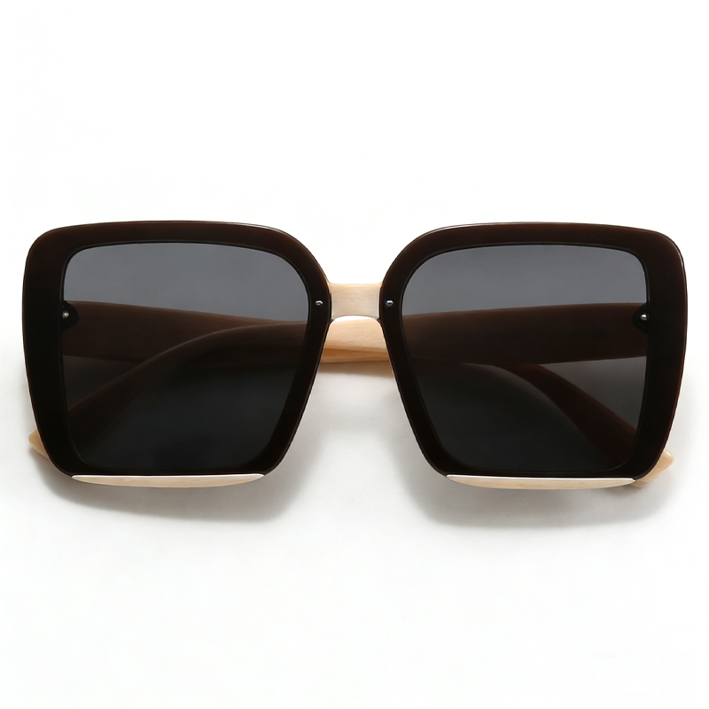 哑光黑大框偏光墨镜 UV400 防眩光金属标太阳镜