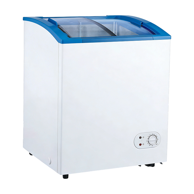 105L 弧形玻璃门冷柜 商用小型冷藏冷冻展示冰柜